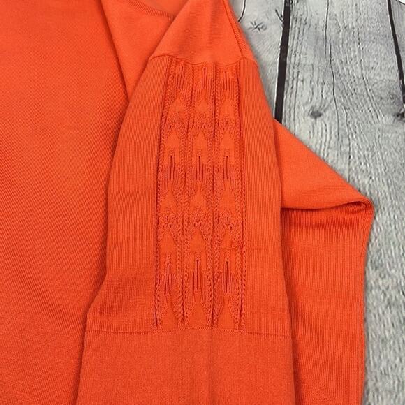 Pendleton Coral Silk Blend Sweater Short Sleeve Embroidered Detail Fall Size M - Picture 7 of 10